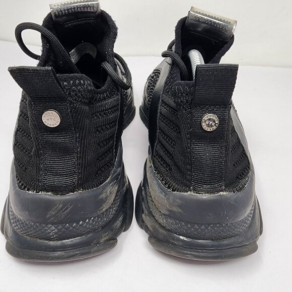 Madden NYC Womens Size 9 Black Rhinestone Mesh Lace Up Fashion Sneakers - Picture 7 of 11